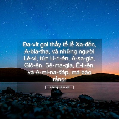 Picture 05 - 1 Sử Ký 15:11 VIE - Đa-vít gọi thầy tế lễ Xa-đốc, - Bible Verse Picture
