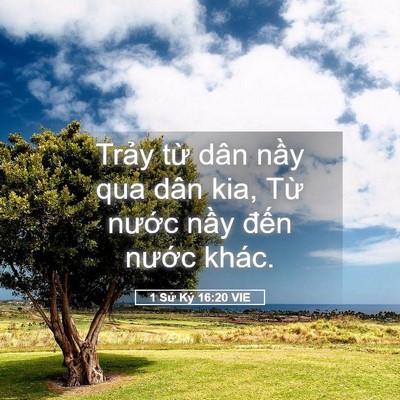 Picture 05 - 1 Sử Ký 16:20 VIE - Trảy từ dân nầy qua dân kia, Từ nước - Bible Verse Picture