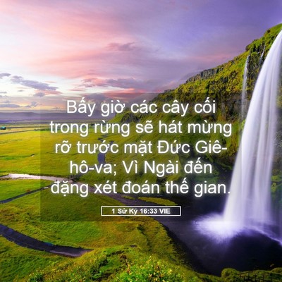 Picture 05 - 1 Sử Ký 16:33 VIE - Bấy giờ các cây cối trong rừng sẽ - Bible Verse Picture
