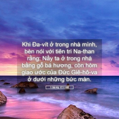 Picture 05 - 1 Sử Ký 17:1 VIE - Khi Đa-vít ở trong nhà mình, bèn nói - Bible Verse Picture
