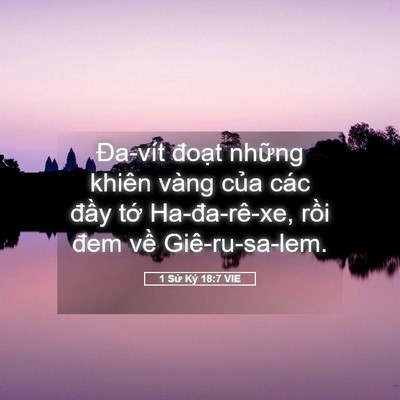 Picture 05 - 1 Sử Ký 18:7 VIE - Đa-vít đoạt những khiên vàng của các - Bible Verse Picture