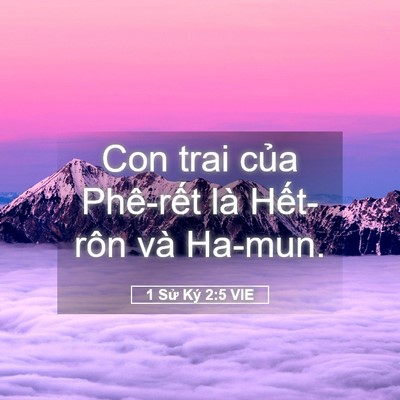 Picture 05 - 1 Sử Ký 2:5 VIE - Con trai của Phê-rết là Hết-rôn và - Bible Verse Picture
