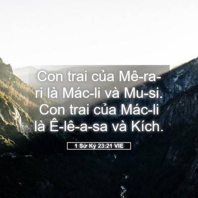 Picture 05 - 1 Sử Ký 23:21 VIE - Con trai của Mê-ra-ri là Mác-li và Mu-si. - Bible Verse Picture