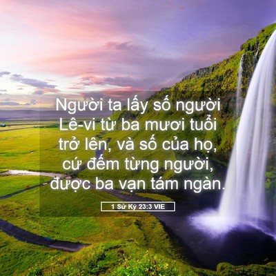 Picture 05 - 1 Sử Ký 23:3 VIE - Người ta lấy số người Lê-vi từ ba - Bible Verse Picture