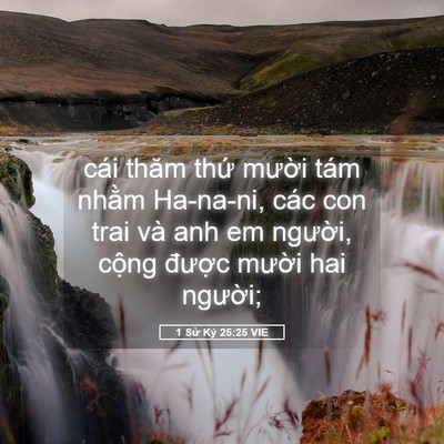 Picture 05 - 1 Sử Ký 25:25 VIE - cái thăm thứ mười tám nhằm Ha-na-ni, - Bible Verse Picture