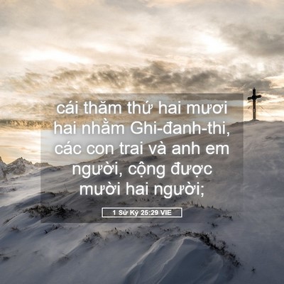 Picture 05 - 1 Sử Ký 25:29 VIE - cái thăm thứ hai mươi hai nhằm - Bible Verse Picture