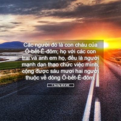 Picture 05 - 1 Sử Ký 26:8 VIE - Các người đó là con cháu của - Bible Verse Picture