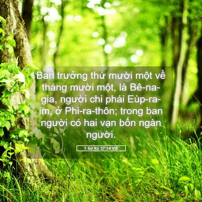Picture 05 - 1 Sử Ký 27:14 VIE - Ban trưởng thứ mười một về tháng - Bible Verse Picture