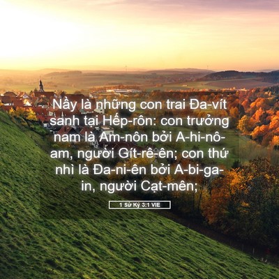 Picture 05 - 1 Sử Ký 3:1 VIE - Nầy là những con trai Đa-vít sanh tại - Bible Verse Picture
