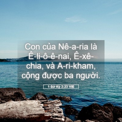 Picture 05 - 1 Sử Ký 3:23 VIE - Con của Nê-a-ria là Ê-li-ô-ê-nai, - Bible Verse Picture