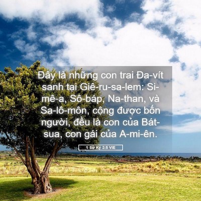 Picture 05 - 1 Sử Ký 3:5 VIE - Đây là những con trai Đa-vít sanh tại - Bible Verse Picture
