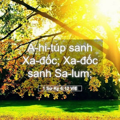 Picture 05 - 1 Sử Ký 6:12 VIE - A-hi-túp sanh Xa-đốc; Xa-đốc sanh - Bible Verse Picture