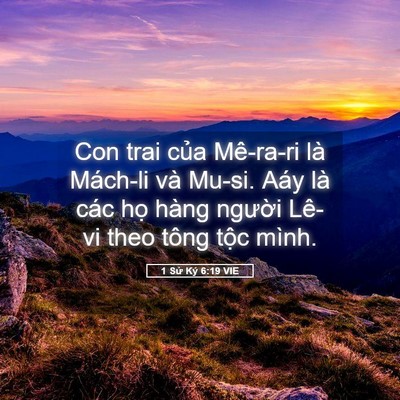 Picture 05 - 1 Sử Ký 6:19 VIE - Con trai của Mê-ra-ri là Mách-li và Mu-si. - Bible Verse Picture