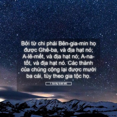 Picture 05 - 1 Sử Ký 6:60 VIE - Bởi từ chi phái Bên-gia-min họ được - Bible Verse Picture