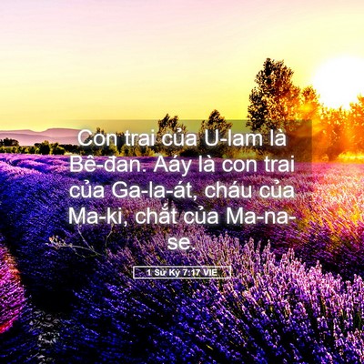 Picture 05 - 1 Sử Ký 7:17 VIE - Con trai của U-lam là Bê-đan. Aáy là con - Bible Verse Picture