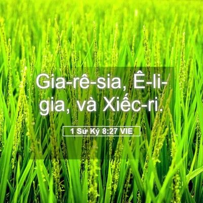 Picture 05 - 1 Sử Ký 8:27 VIE - Gia-rê-sia, Ê-li-gia, và - Bible Verse Picture