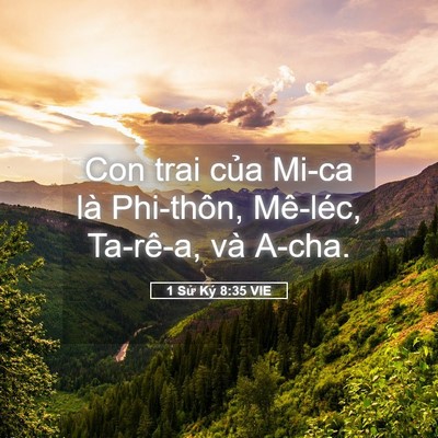 Picture 05 - 1 Sử Ký 8:35 VIE - Con trai của Mi-ca là Phi-thôn, Mê-léc, - Bible Verse Picture