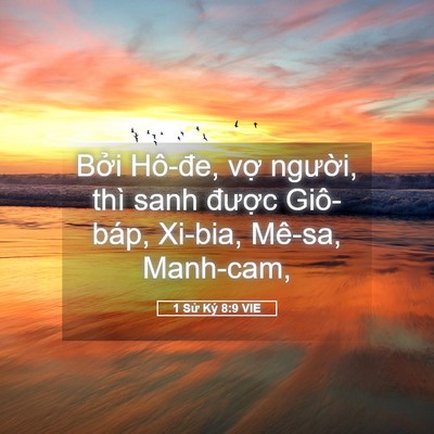 Picture 05 - 1 Sử Ký 8:9 VIE - Bởi Hô-đe, vợ người, thì sanh được - Bible Verse Picture