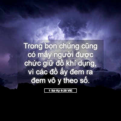 Picture 05 - 1 Sử Ký 9:28 VIE - Trong bọn chúng cũng có mấy người - Bible Verse Picture