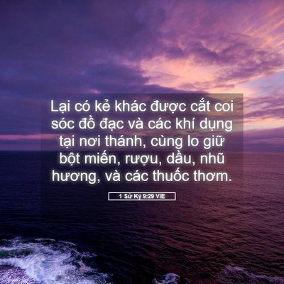 Picture 05 - 1 Sử Ký 9:29 VIE - Lại có kẻ khác được cắt coi sóc - Bible Verse Picture