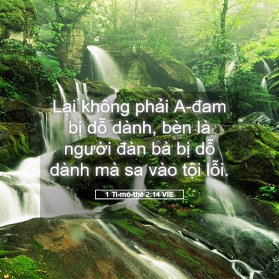 Picture 05 - 1 Ti-mô-thê 2:14 VIE - Lại không phải A-đam bị dỗ dành, bèn - Bible Verse Picture
