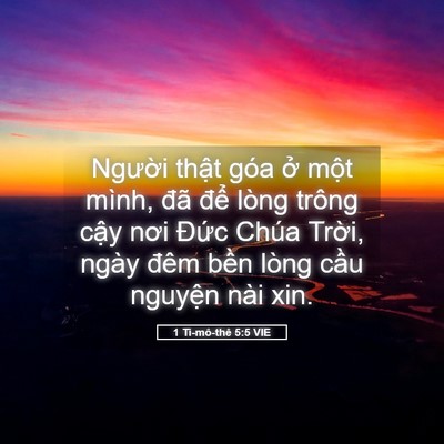 Picture 05 - 1 Ti-mô-thê 5:5 VIE - Người thật góa ở một mình, đã để - Bible Verse Picture