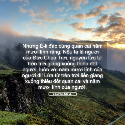 Picture 05 - 2 Các Vua 1:10 VIE - Nhưng Ê-li đáp cùng quan cai năm mươi - Bible Verse Picture