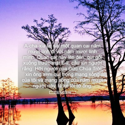 Picture 05 - 2 Các Vua 1:13 VIE - A-cha-xia lại sai một quan cai năm mươi - Bible Verse Picture