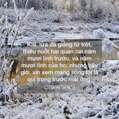 Picture 05 - 2 Các Vua 1:14 VIE - Kìa, lửa đã giáng từ trời, thiêu - Bible Verse Picture
