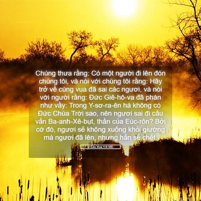 Picture 05 - 2 Các Vua 1:6 VIE - Chúng thưa rằng: Có một người đi lên - Bible Verse Picture
