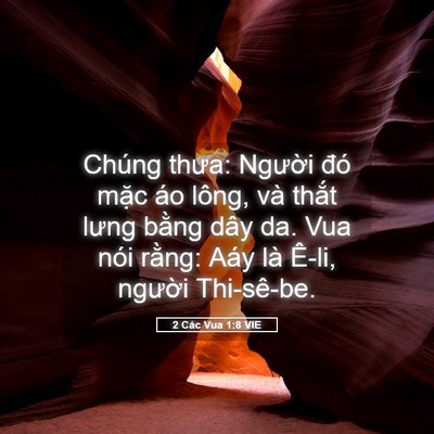 Picture 05 - 2 Các Vua 1:8 VIE - Chúng thưa: Người đó mặc áo lông, và - Bible Verse Picture