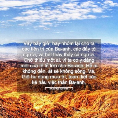 Picture 05 - 2 Các Vua 10:19 VIE - Vậy bây giờ, hãy nhóm lại cho ta các - Bible Verse Picture