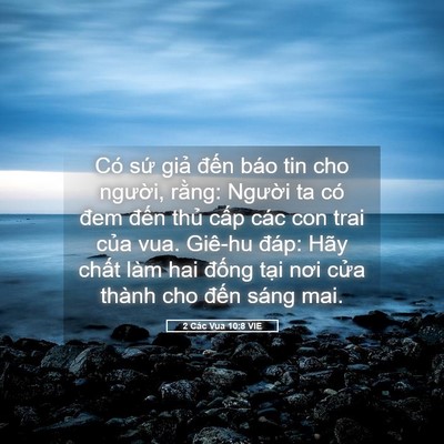 Picture 05 - 2 Các Vua 10:8 VIE - Có sứ giả đến báo tin cho người, - Bible Verse Picture