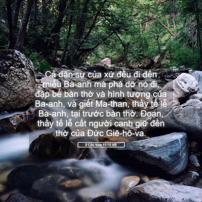 Picture 05 - 2 Các Vua 11:18 VIE - Cả dân sự của xứ đều đi đến - Bible Verse Picture