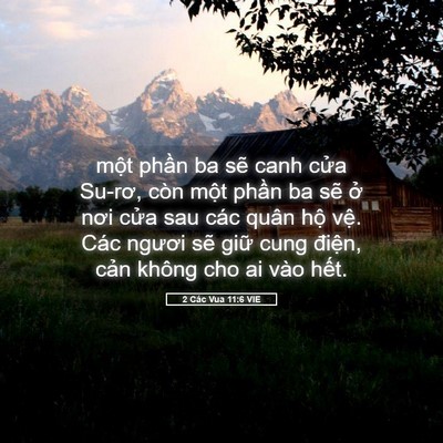 Picture 05 - 2 Các Vua 11:6 VIE - một phần ba sẽ canh cửa Su-rơ, còn - Bible Verse Picture