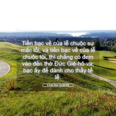 Picture 05 - 2 Các Vua 12:16 VIE - Tiền bạc về của lễ chuộc sự mắc - Bible Verse Picture