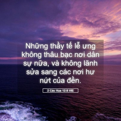 Picture 05 - 2 Các Vua 12:8 VIE - Những thầy tế lễ ưng không thâu bạc - Bible Verse Picture