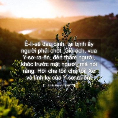 Picture 05 - 2 Các Vua 13:14 VIE - Ê-li-sê đau bịnh, tại bịnh ấy người - Bible Verse Picture