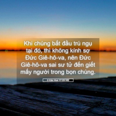 Picture 05 - 2 Các Vua 17:25 VIE - Khi chúng bắt đầu trú ngụ tại đó, - Bible Verse Picture