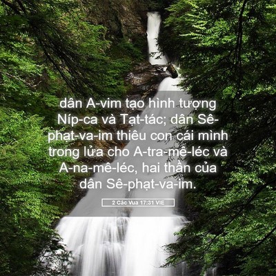 Picture 05 - 2 Các Vua 17:31 VIE - dân A-vim tạo hình tượng Níp-ca và - Bible Verse Picture