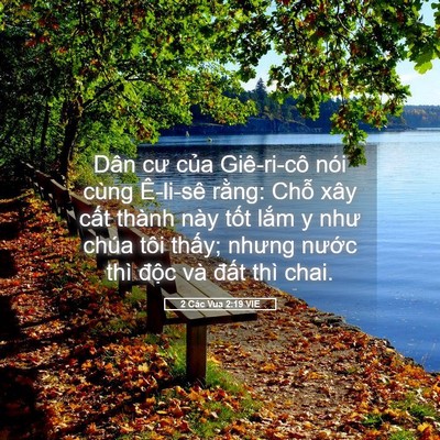 Picture 05 - 2 Các Vua 2:19 VIE - Dân cư của Giê-ri-cô nói cùng Ê-li-sê - Bible Verse Picture