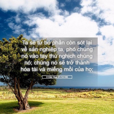 Picture 05 - 2 Các Vua 21:14 VIE - Ta sẽ từ bỏ phần còn sót lại về - Bible Verse Picture