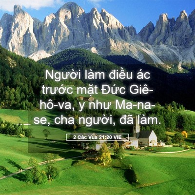Picture 05 - 2 Các Vua 21:20 VIE - Người làm điều ác trước mặt Đức - Bible Verse Picture
