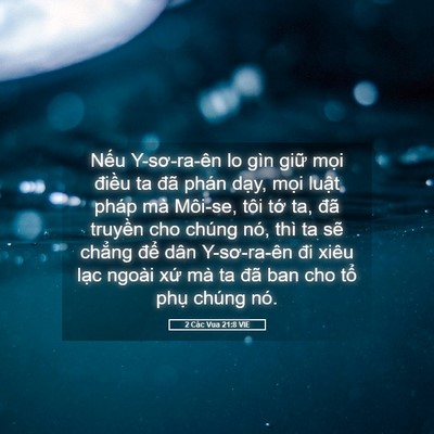 Picture 05 - 2 Các Vua 21:8 VIE - Nếu Y-sơ-ra-ên lo gìn giữ mọi điều ta - Bible Verse Picture