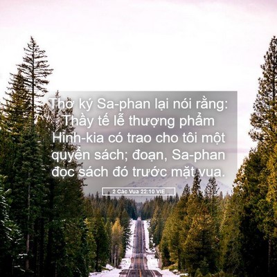 Picture 05 - 2 Các Vua 22:10 VIE - Thơ ký Sa-phan lại nói rằng: Thầy tế - Bible Verse Picture