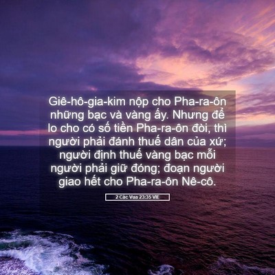 Picture 05 - 2 Các Vua 23:35 VIE - Giê-hô-gia-kim nộp cho Pha-ra-ôn những - Bible Verse Picture