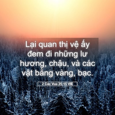 Picture 05 - 2 Các Vua 25:15 VIE - Lại quan thị vệ ấy đem đi những lư - Bible Verse Picture