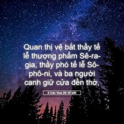 Picture 05 - 2 Các Vua 25:18 VIE - Quan thị vệ bắt thầy tế lễ thượng - Bible Verse Picture