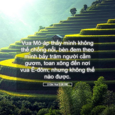 Picture 05 - 2 Các Vua 3:26 VIE - Vua Mô-áp thấy mình không thế chống - Bible Verse Picture