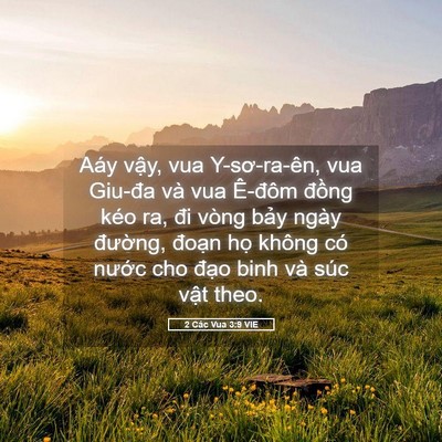 Picture 05 - 2 Các Vua 3:9 VIE - Aáy vậy, vua Y-sơ-ra-ên, vua Giu-đa và vua - Bible Verse Picture